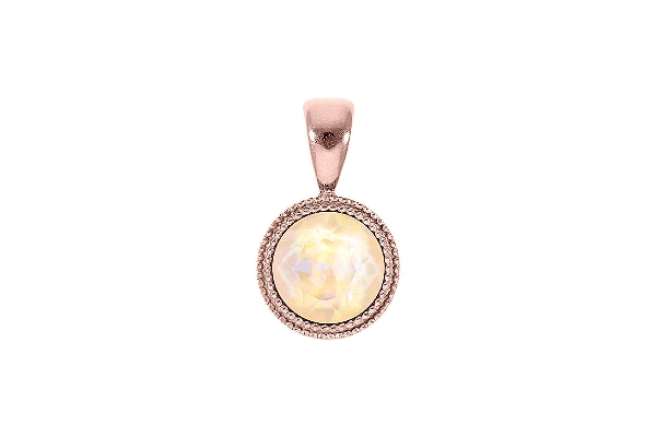 Qudo Rose Gold Pendant Fabero Flat 11mm - Ivory Cream Delite